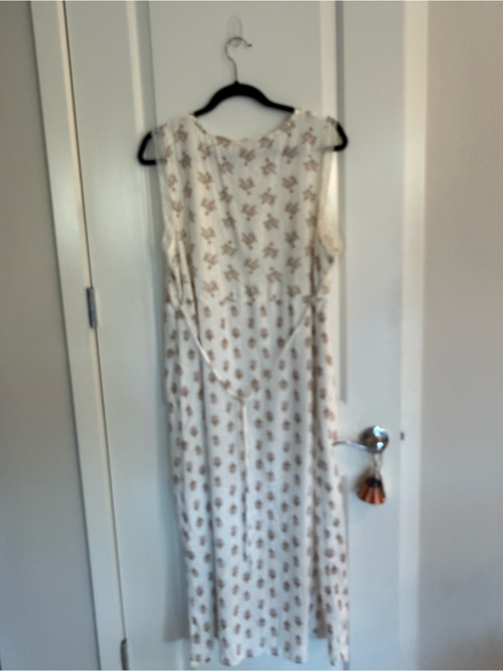 Lucky Brand Cream Maxi Dress with Tan Floral Print - Picture 3 of 4